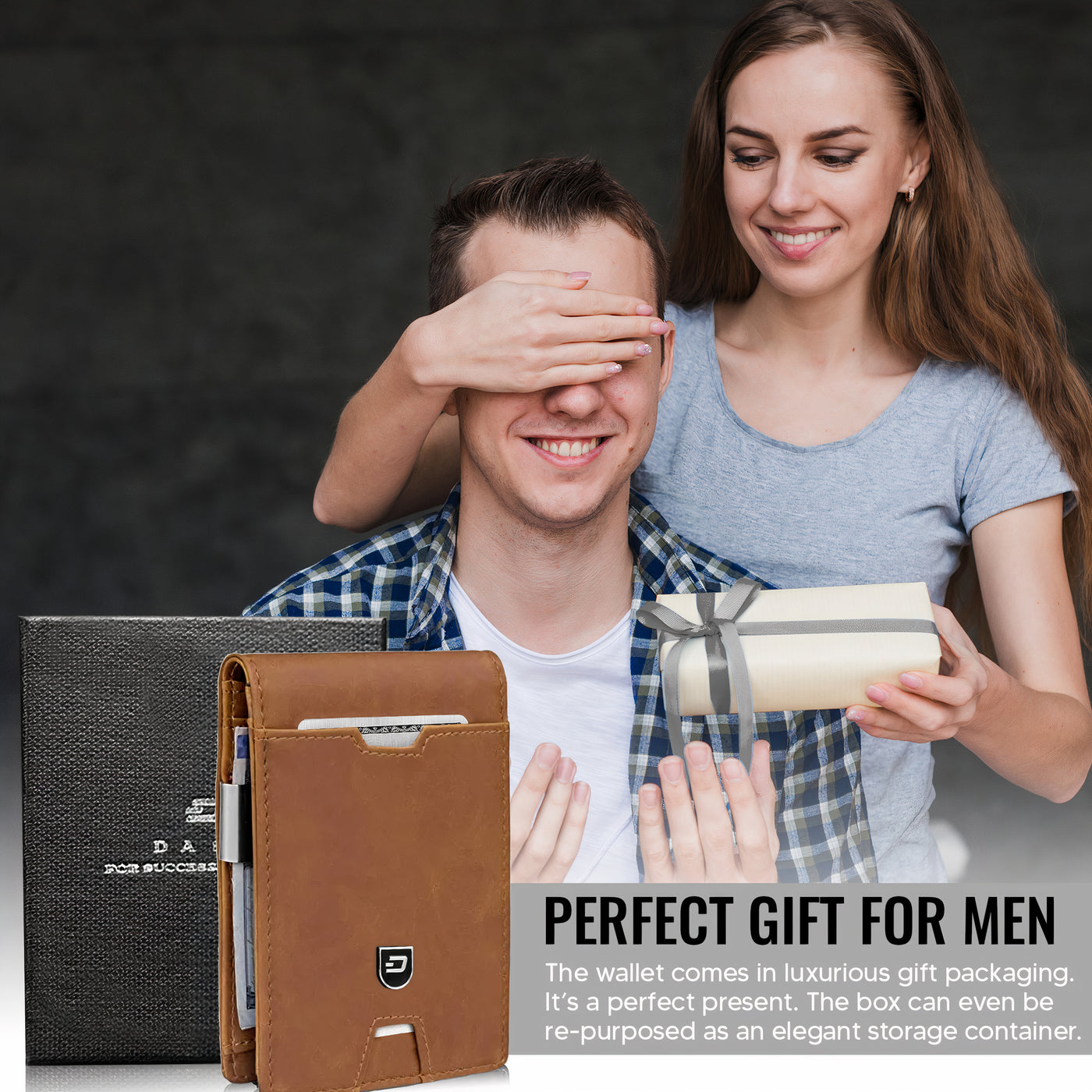 Slim Wallet for Men with Money Clip- Enhanced Light Brown