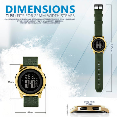 Unisex Digital Watch - Army Gold