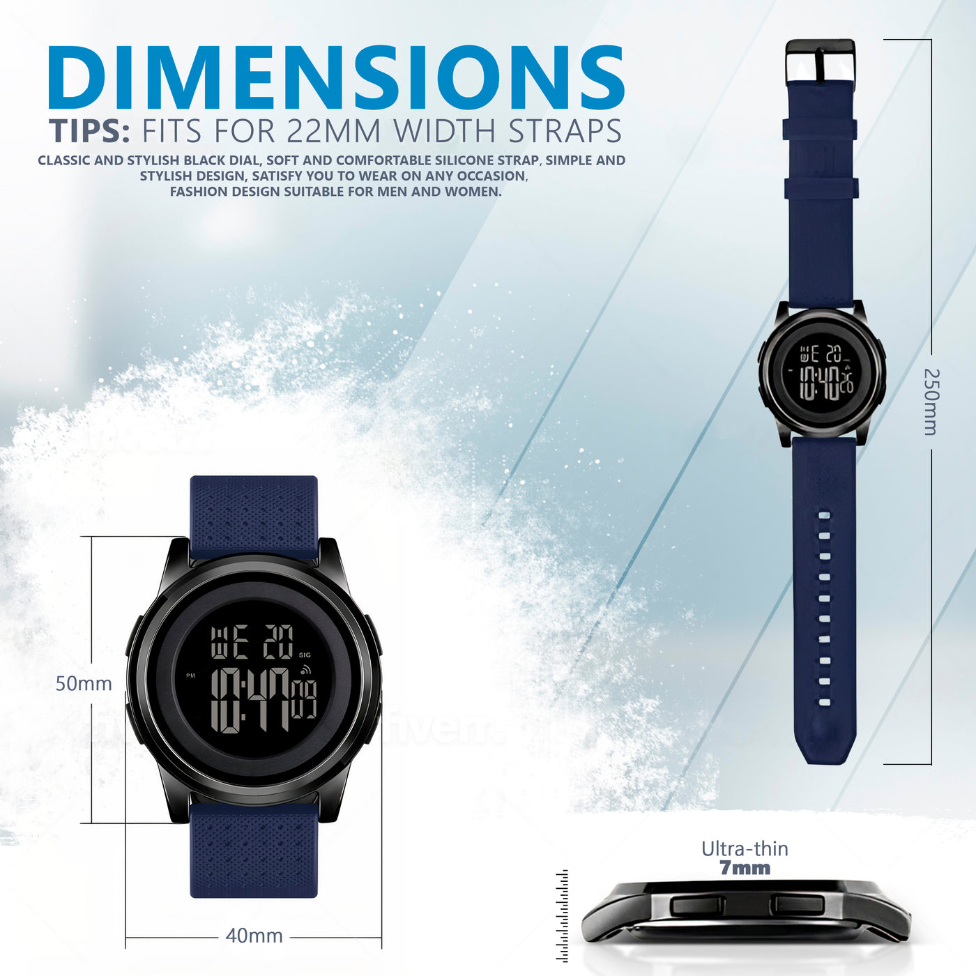 Unisex Digital Watch - Blue