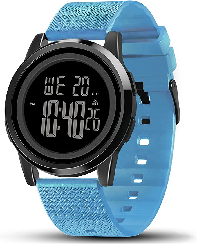 Unisex Digital Watch - SKY BLUE BLACK